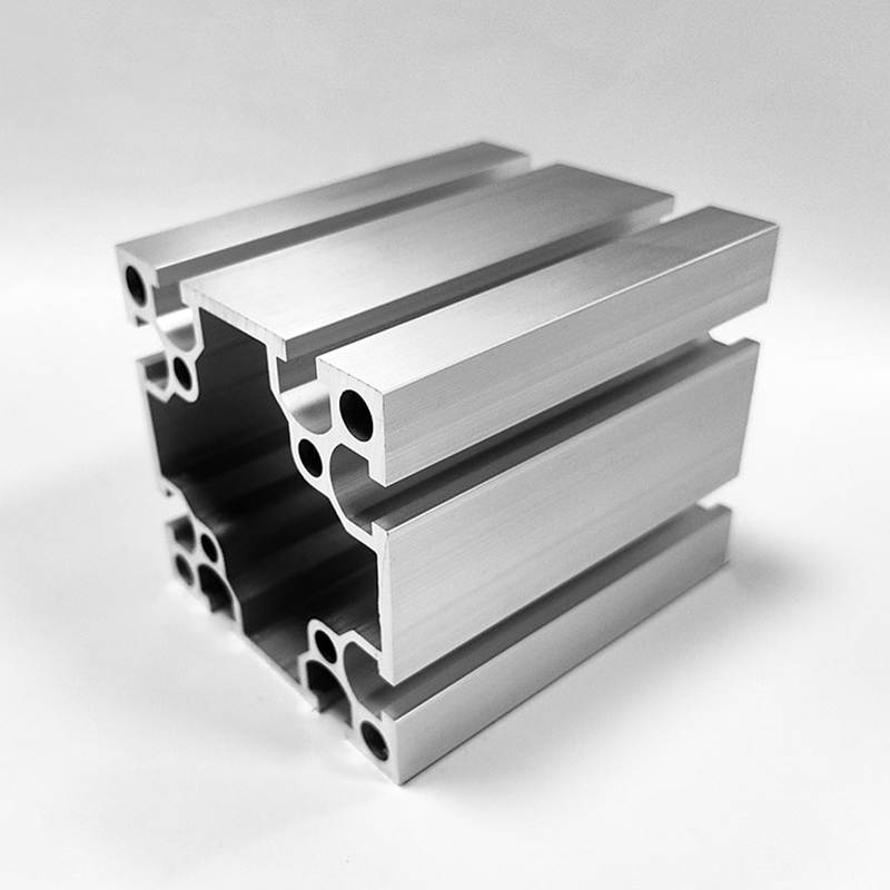 HS-8-8080GU Deep-Slot U-Slot Industrial Aluminum Profile, 80 Square Silver High-Fit Aluminum