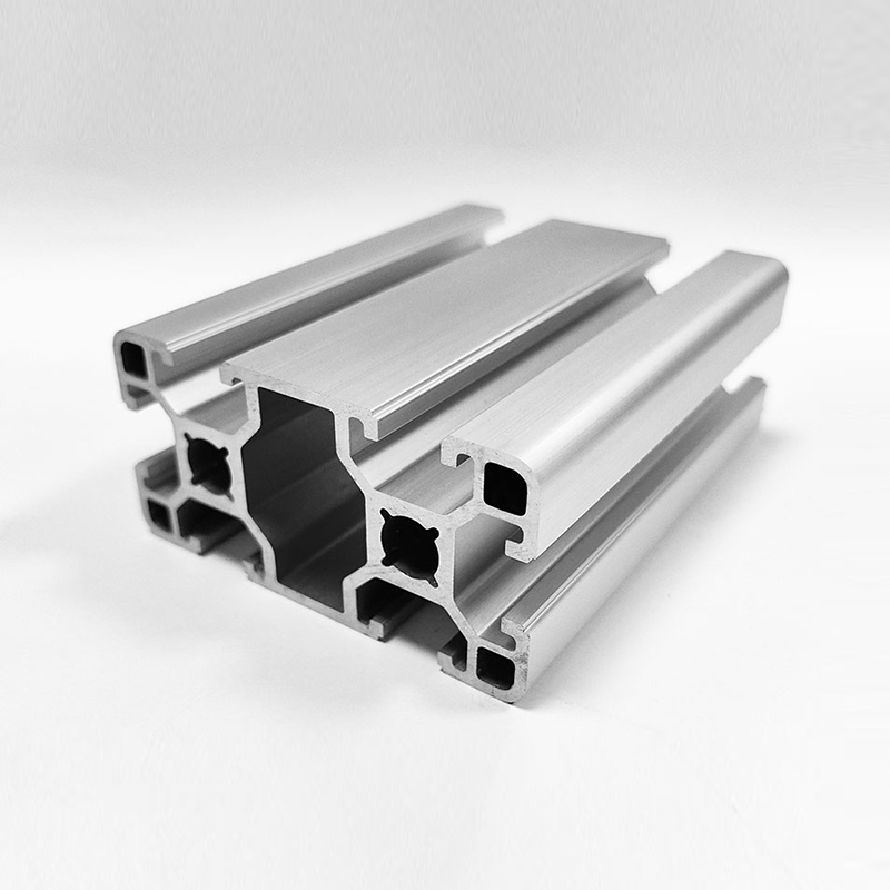 HS-10-4080 Large Slot Width T-Type Industrial Aluminum Profile, Anodized Silver Load-Bearing Aluminum
